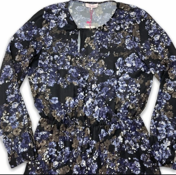 Parker Dark Bluebonnet Floral Dress NEW - Picture 5 of 7